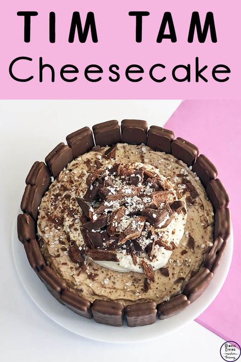 Tim Tam Cheesecake Tim Tam Cheesecake, Tim Tams, Yummy Cheesecake, Baking Crafts, Cronut, Tim Tam, Slices Recipes, Vanilla Essence, Creative Learning