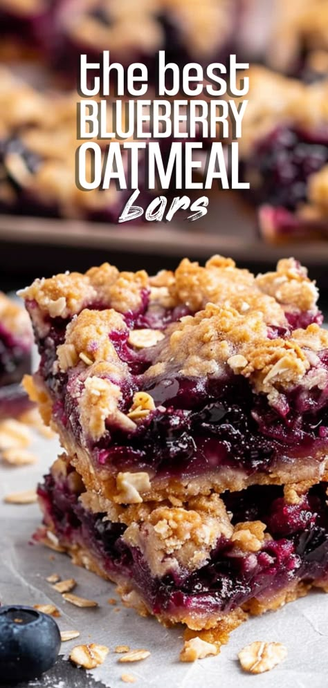 Baked Blueberry Oatmeal Bars, Blueberry Bar Recipes, Blueberry Oatmeal Bars Breakfast, Vegan Blueberry Bars, Blueberry Blackberry Recipes, Blueberry Oatmeal Bars Healthy, Blueberry Oatmeal Crumble Bars, Blueberry Breakfast Bar, Food With Blueberries