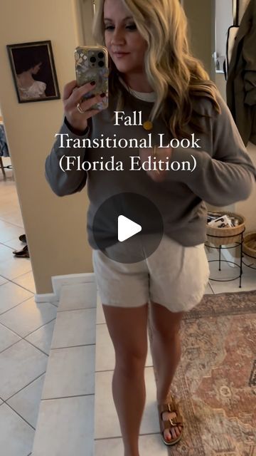 69 likes, 2 comments - theerikaanderson on October 8, 2024: "Day 1 of 5 Fall Transitional Looks (for Florida)

If you’re a fall girlie, but live in Florida (like me) the thought of fall outfits may seem too far out of reach. But that’s where fall transitional looks come in!

Here’s how I’m styling summer pieces for fall 🍂
Super light-weight sweater: @hm 
Linen shorts: @hm 
White T: @lululemon 
Double Buckle slides: @boden_clothing 
Tennis necklace: @melindamaria_jewelry 

#... Outfits For Florida In October, Florida Fall Outfits, Sweater Hm, Boden Clothing, Summer Pieces, October 8, Out Of Reach, Tennis Necklace, Linen Shorts