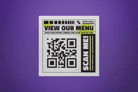 PSD qr code online menu instagram post | Premium Psd #Freepik #psd #qr-payment #qr-menu #phone-scan #mobile-scan Qr Code Design Ideas, Menu Instagram Post, Qr Code Design, Code Design, Logo Restaurant, Qr Code, Mango, Fishing, Coding