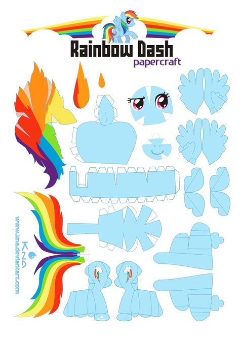 Rainbow Dash Rainbow Dash Birthday, Rainbow Dash Party, 3d Karakter, My Little Pony Birthday Party, Little Pony Birthday Party, My Little Pony Party, Pony Birthday, Seni Dan Kraf, Papercraft Templates