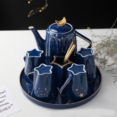 Tanah Liat, Ceramic Teapot, Ceramic Teapots, Gold Pattern, Handmade Gold, Dream House Decor, Starry Sky, Cups And Mugs, Tea Set