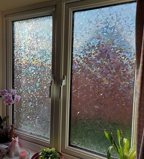 Glass Window Decals, Rainbow Window, Stained Glass Window Film, Frosted Windows, Pvc Windows, Broken Window, Privacy Film, Window Privacy, Window Film Privacy