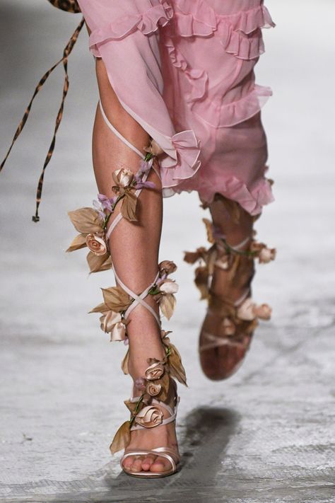 Blumarine Spring 2021 Fashion Show Details | The Impression Blumarine 2021, Blooming Bouquet, Fairy Shoes, Ren Fair, Fairy Fashion, Shoe Inspiration, Vogue Italia, Pretty Shoes, Aphrodite