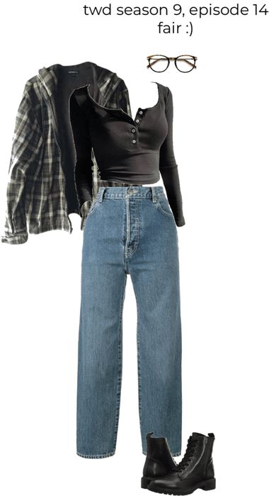 High Wasted Jean Outfits Winter, Basic Spring Outfits Casual, Game Watching Outfit, Twd Style Outfits, Madisoncore Outfits, 1984 Aesthetic Outfits, Buffy The Vampire Slayer Inspired Outfits, Twd Outfit Ideas Aesthetic, Relaxed Grunge Outfits