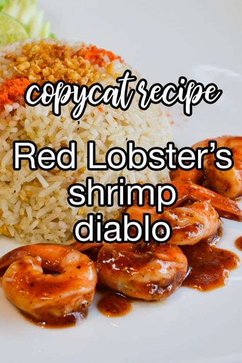 Copycat Red Lobster's Shrimp Diablo - This Red Lobster shrimp diablo may be fiery but it tastes like heaven. Shrimp baked in a buttery, spicy BBQ sauce make perfect spicy little appetizers. | CDKitchen.com Crispy Dragon Shrimp Red Lobster, Dragon Broccoli Red Lobster Recipe, Diablo Shrimp Recipe, Dragon Shrimp Red Lobster Recipe, Shrimp Diablo Recipe, Red Lobster Shrimp Scampi Recipe, Shrimp Diablo, Red Lobster Shrimp, Spicy Bbq Sauce