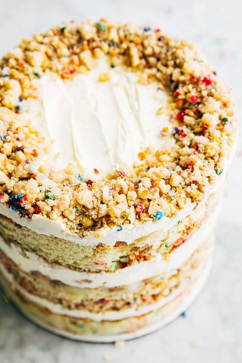 Birthday Cake Frosting Recipe, Milk Birthday Cake, Momofuku Cake, Milk Bar Birthday Cake, Crumb Recipe, Momofuku Milk Bar, Sweet Temptation, Cake Frosting Recipe, Fondant Wedding Cakes