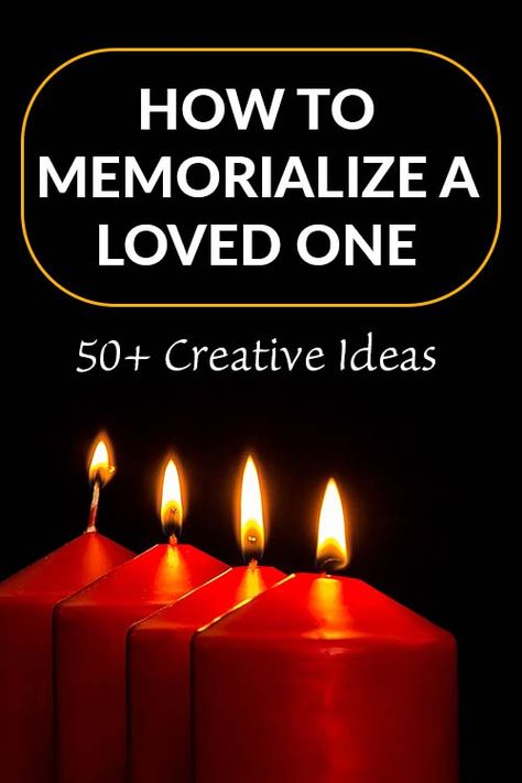 How to Memorialize a Loved One (50+ Creative Ideas) » Urns | Online Memorial Tree Ideas, Candle Light Memorial, Obituaries Ideas, Candle Lighting Ceremony, Memorial Ideas, Instead Of Flowers, Service Ideas, Memory Jar, Memorial Ceremony