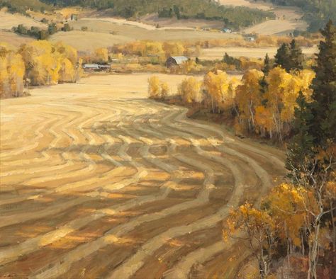 Aspevig Clyde | Montana Harvest | MutualArt Clyde Aspevig, Photography Scenery, Oil Painting Trees, Classical Realism, Farm Paintings, Seascape Photography, Rural Scenes, Beautiful Painting, Paintings I Love