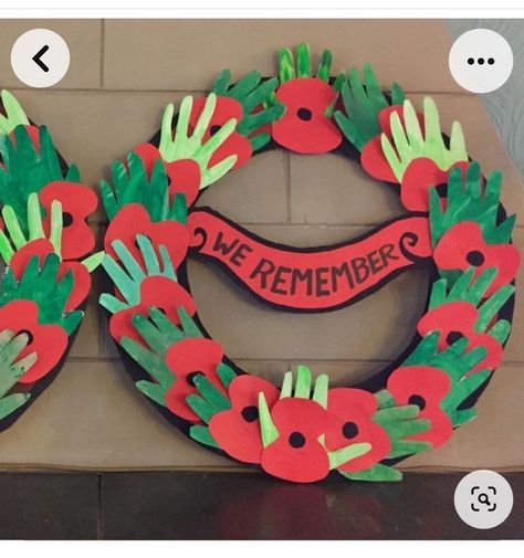 Remembrance Week Activities, Remembrance Preschool Activities, Remembrance Day Craft For Preschoolers, Rememberance Day Wreath Craft, Remembrance Day Poppy Wreath, Poppy Arts And Crafts Kids, Preschool Poppy Wreath, Anzac Day Craft Toddlers, Remembrance Day Art For Preschoolers