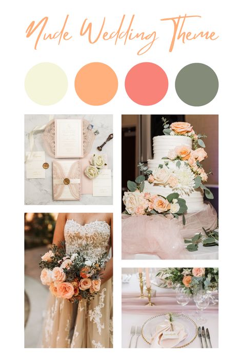 Nude Color Wedding Theme, Color Wedding Theme, Nude Color Palette, Nude Wedding, Bridal Party Tables, Wedding Color Scheme, Wedding Color Palettes, Beach Wedding Colors, Party Table Settings