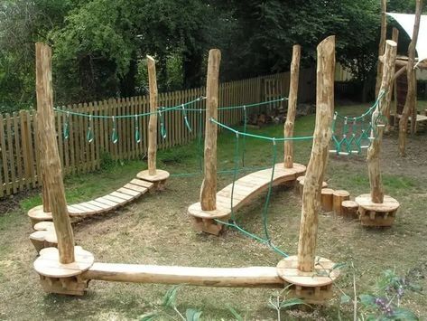 Natural Outdoor Playground, Children's Play Area, Playground Landscaping, Kids Obstacle Course, Play Area Backyard, Playground Areas, Outdoor Play Areas, Diy Playground, Outdoor Play Area