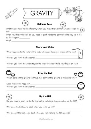 Gravity Worksheets :: Teacher Resources and Classroom Games :: Teach This Gravity Lessons, Gravity Experiments, Gravity Science, Worksheets 3rd Grade, Science Articles, Science Worksheets, School Worksheets, Middle School Student, Math Worksheet