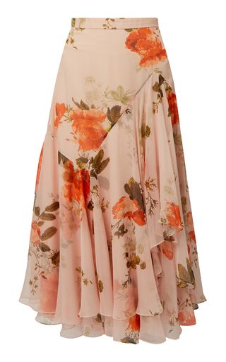 Spring Floral Prints, Marc Jacobs Dress, Silk Midi Skirt, Floral Rosa, Muslim Fashion Outfits, City Dress, Dolce E Gabbana, Asymmetrical Design, Flowy Skirt