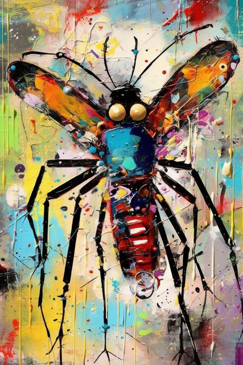 Experience the mesmerizing world of a brilliantly colored beetle on a vivid, dynamic backdrop! This artwork showcases meticulous attention to detail, capturing intricate patterns and bold hues of this tiny creature. Truly, it breathes life into nature! Featuring a stunningly colorful beetle adorned with abstract shapes and patterns, this insect is a symphony of bright yellow and deep black. #GiveMeMood #Art #BeetleArt #ColorfulInsect #NatureInspired #AcrylicPainting #WildlifeArt #IntricateBeetle Abstract Insect Art, Bug Paintings, Beetle Artwork, Insect Painting, Creepy Paintings, Illustrations Ideas, Beetle Art, Cool Insects, Burst Of Color