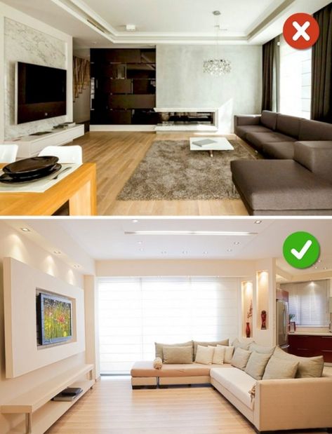 15 Living Room Design Mistakes and Solutions on How to Fix Them Living Room Design Diy, Living Room Furniture Arrangement, Living Room Color Schemes, Room Remodel, Room Color Schemes, Homescreen Layout, Living Room Remodel, Living Room Decor Modern, Living Room Design