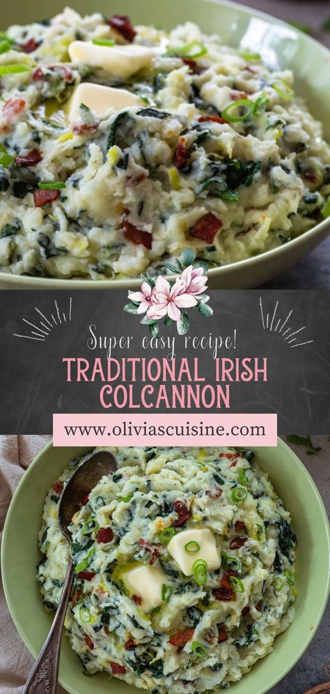 Colcannon Recipe With Leeks, Colcannon Recipe Irish, Irish Colcannon, Colcannon Recipe, Recipe With Bacon, Creamy Potatoes, Potato Side Dish, Scottish Recipes, Vegetarian Side Dishes