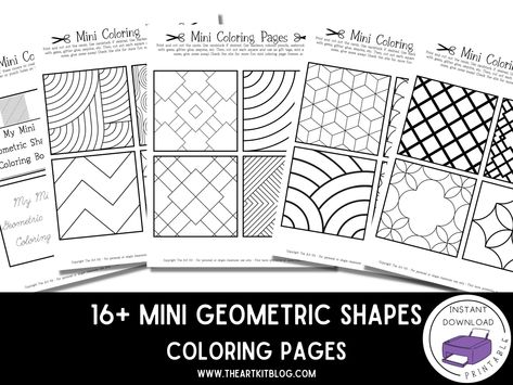 Free Geometric Coloring Pages, Shape Coloring Pages Free Printable, Back To School Bookmarks Free Printable, Coloring Pages Geometric, Shapes Coloring Pages, Mini Coloring Pages, Colouring Activities, School Bookmarks, Room Parent