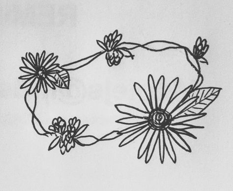 Flower Crown Drawing Sketches, Flower Crown Drawing Reference, Flower Crown Tattoo, Scrapbook Drawings, Crown Sketch, Tiara Drawing, Flower Crown Art, Drawing Of A Flower, Flower Crown Drawing