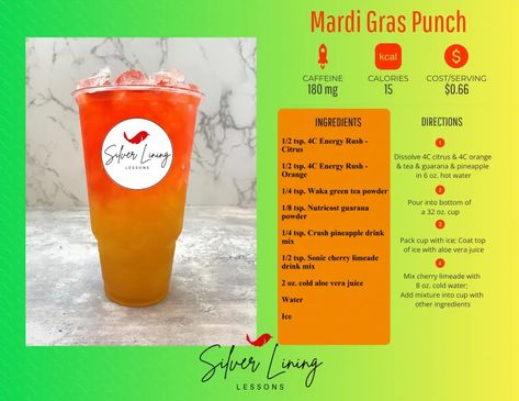 Mardi Gras Punch – Silver Lining Lessons Mardi Gras Punch, Silver Lining Lessons, Instant Tea Powder, Margarita Mix Drinks, Limeade Drinks, Sonic Cherry Limeade, Energy Tea Recipes, Tea Recipes Diy, Margarita Drink