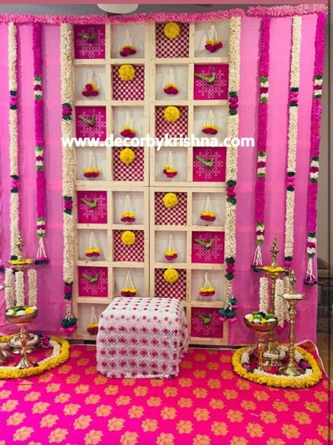 Seemantham Backdrop Decoration, Pellikuturu Decoration At Home, Traditional Seemantham Decoration, Seemantham Decoration At Home, Pellikuturu Function Decoration, Srimantham Decoration At Home, Wedding Home Decoration Indian, Seemantham Decoration Ideas, Pellikoduku Decorations At Home