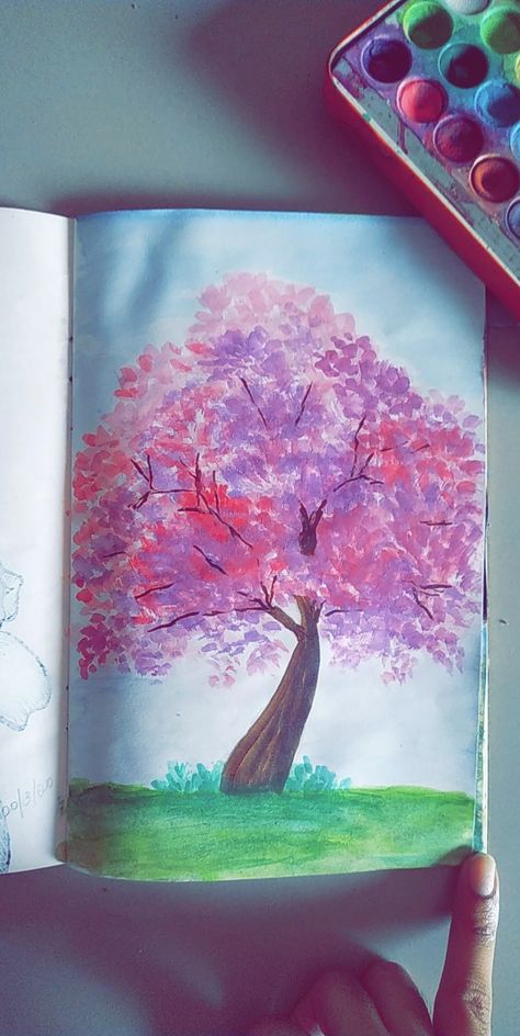 Sakura Tree, Forest Illustration, Blossom Tree, Tree Illustration, Marker Drawing, Cherry Blossom Tree, Tree Drawing, Blossom Trees, Cherry Tree