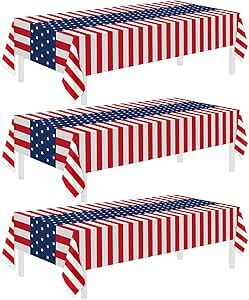 3 Pack Patriotic Tablecloth, Disposable Plastic Tablecloth 54" x 108" Patriotic Decorations, Birthday Party Table Cloth for Kids, Patriotic Themed Party Supplies for Outside Outside Picnic, Disposable Tablecloth, Decorations Birthday Party, Birthday Party Table, Table Cloth Decorations, July Outfits, Blue Tablecloth, Birthday Decorations Kids, Birthday Party Tables