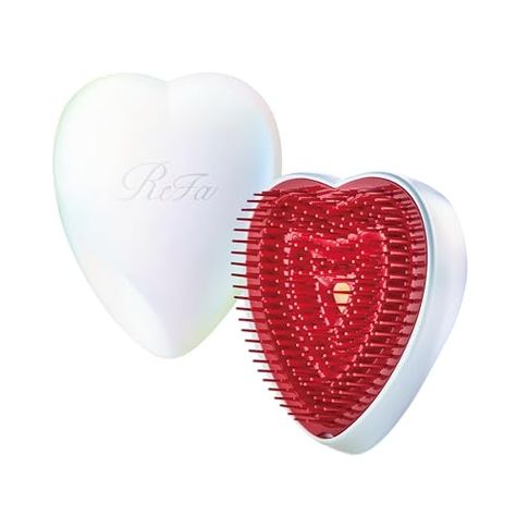 ReFa HEART BRUSH Aurora White Hair Brush for Women and Men, Heart Shaped, No Tangle, Travel Size, Small, for Thick Hair, Hair Detangler, Shining Pin Technology Small Hair Brush, Heart Brush, Heart Shaped Hair, Travel Hair, Detangling Hair Brush, Travel Hairstyles, Natural Hair Oils, Tangled Hair, Hair Dryer Brush