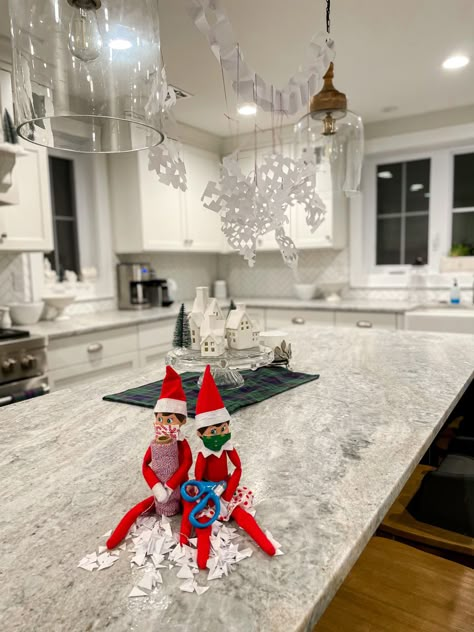 Elf on the Shelf Ideas - snowflakes Elf On The Shelf Snowflakes, Elf Snowflakes, Painting Snowflakes, Awesome Elf On The Shelf Ideas, Elf Fun, Elf On Shelf, Elf Ideas, Elf On The Shelf Ideas, Shelf Ideas