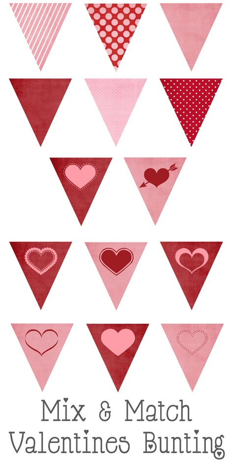 Valentines Mix and Match Bunting Free Printable! Valentines Banner Printable, Free Printable Valentines, Valentine Printables, Valentine Banner, Preschool Valentines, Valentine's Day Printables, Valentine's Ideas, Printable Valentines, Valentines Printables Free