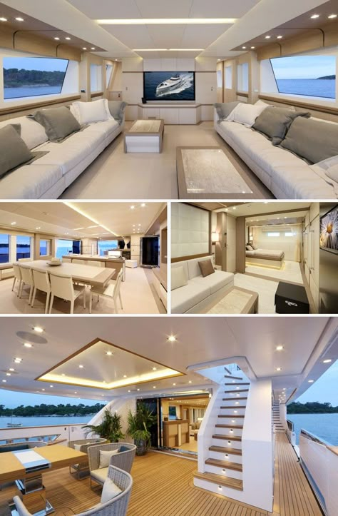 Beyond Comfort: Stunning Interiors in Luxury Yacht - Más allá del confort: impresionantes interiores de yates de lujo. Luxury Sailing Yachts, Luxury Yacht Interior, Yacht Luxury, Yacht Interior Design, Luxury Boats, Boat Interior, Yacht Interior, Yacht Life, Boats Luxury