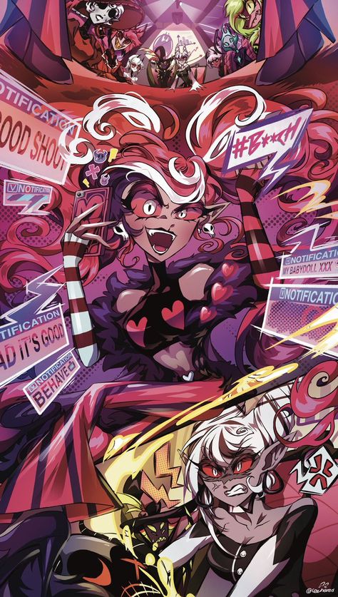 The Vs Hazbin Hotel, Lute Hazbin Hotel Wallpaper, Vivziepop Fanart, Hotel Wallpaper, Hotel Card, Ghost Papa, Boss Wallpaper, Film Anime, Hotel Trivago