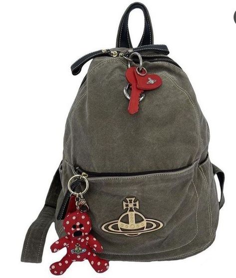 Fancy Backpack, Swaggy Clothes, Vivienne Westwood Orb, Cool Backpack, Messanger Bag, Vivienne Westwood Bags, Backpack Keychains, Cameron Diaz, Weird Shirts