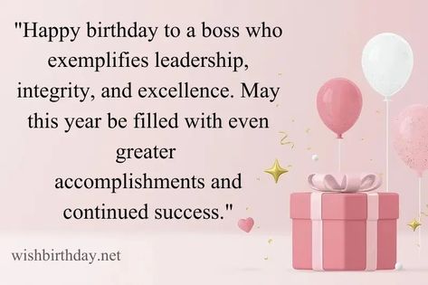 Hello Friends! Are you looking for the best happy birthday wishes for boss to celebrate your boss birthday with joy? Look no further! In this article, We have gathered impressive happy birthday wishes, quotes, and messages for boss that will be used to wish happy birthday to boss and make them feel happy and cherished.  […] The post 35+ Best Happy Birthday Wishes, Quotes, & Messages For Boss [2023] first app... Birthday Wishes For Boss Lady, Happy Birthday To Boss, Boss Birthday Wishes, Bosses Birthday, Best Happy Birthday Wishes Quotes, Happy Birthday Wishes Quotes Messages, Birthday Greetings For Boss, Birthday Message For Boss, Happy Birthday Boss Lady