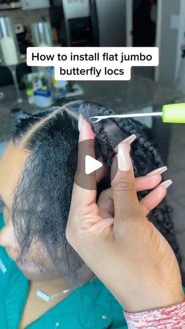 Veronica💜 on Instagram: "Jumbo butterfly Locs!" Butterfly Locs How To, Jumbo Butterfly Braids, How To Do Butterfly Locs, Jumbo Butterfly Locs, Butterfly Locs Tutorial, Jumbo Locs, How To Do Butterfly, Butterfly Locs Hairstyle, Dread Journey