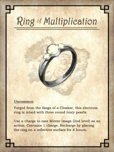 Dnd Magic Items Homebrew Ring, Dnd Non Magical Items, Uncommon Magic Items, Dnd 5e Magic Rings, Dnd 5e Wondrous Items, Dnd 5e Uncommon Magic Items, Dnd 5e Items, Dnd Magic Rings, Homebrew Magic Items