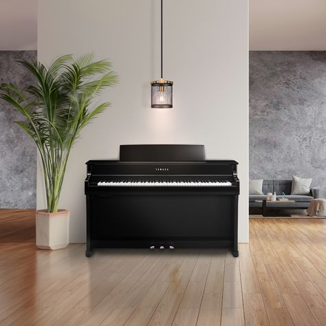 A Yamaha Clavinova CLP-845 in a stylish room Yamaha Clavinova, Yamaha Piano, Digital Piano, Grand Piano, Piano Lessons, Showroom, Piano, Sound, Quick Saves