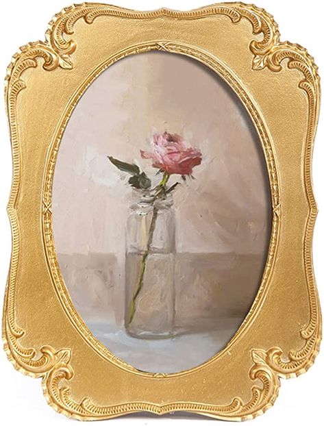 Amazon.com - SIKOO Vintage 5x7 Gold Oval Picture Frame Antique Ornate Table Top and Wall Mounting Photo Frame with High Definition Glass Front for Home Decor, Retro Photo Gallery, Old-Fashioned Art, Gold - Wall Hanging Photo Frames, Antique Photo Frames, Home Decor Retro, Oval Picture Frames, Ornate Picture Frames, Antique Picture Frames, Old Picture Frames, Vintage Photo Frames, Picture Frame Decor