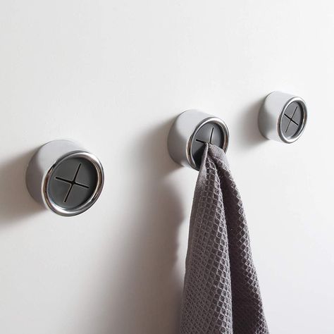 KAIYING Kitchen Towel Hooks Round Self Adhesive Dish Towel Holder Wall Mount Hand Towel Hook Tea Towel Rack Hanger for Cabinet Door, Chrome Plated(3 Pack), Robe & Towel Hooks - Amazon Canada Dish Towel Holder, Hand Towel Hook, Wall Mounted Towel Holder, Kitchen Towel Holder, Towel Organization, Wall Mounted Hooks, Eclectic Kitchen, Towel Holder Bathroom, Utility Hooks