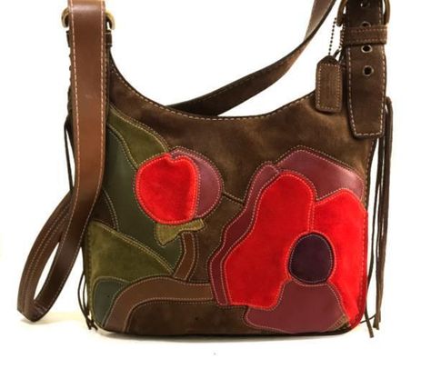 MINT COACH FINEST SUEDE RED FLORAL POPPY FOR PEACE HIPPIE MESSENGER BAG 9257 WOW 2004 Style, Funky Bags, Small Hand Bags, Slouch Bag, Pretty Bags, Vintage Purse, Vibrant Design, Cute Bags, Dream Clothes