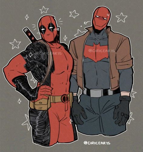 Deadpool Y Spiderman, Marvel And Dc Crossover, Deadpool Funny, Deadpool Art, Robin Dc, Red Hood Jason Todd, Marvel And Dc, Deadpool And Spiderman, I Am Batman