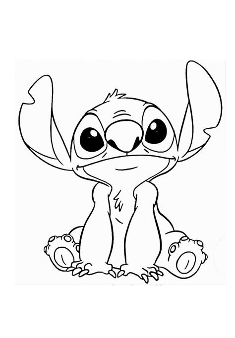 Digital Colouring Pages, Minimalistic Coloring Pages, Stitch Tattoo Stencil, Stitch Coloring Sheets, Stiches Dessin, Stitch Colouring Pages, Stitch Drawing Sketches, Stitch Stencil, Lilo And Stitch Coloring Pages