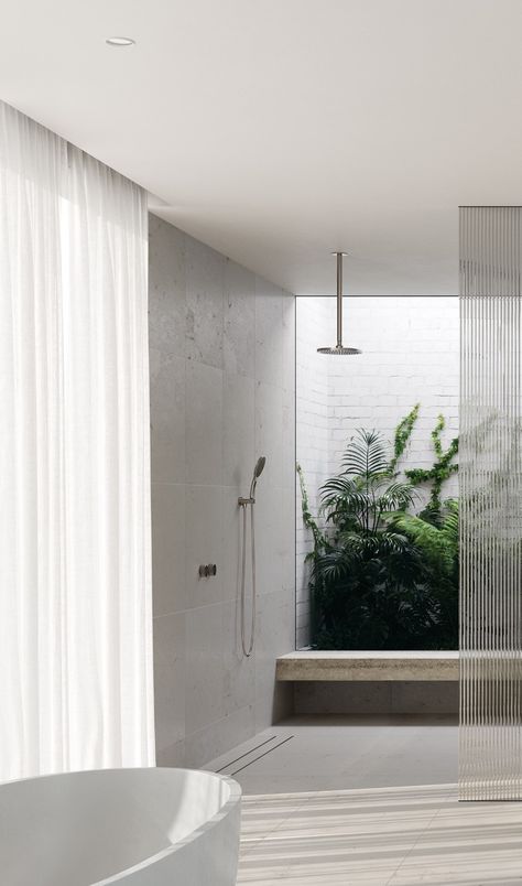 How to introduce biophilic design into your bathroom - Phoenix Tapware Bathroom Zen Style, Bathroom Flooring Ideas, Skylight Bathroom, Bali Style Home, Tiny Bath, Curved Furniture, Architecture Bathroom, Bathroom Tile Ideas, Biophilic Design