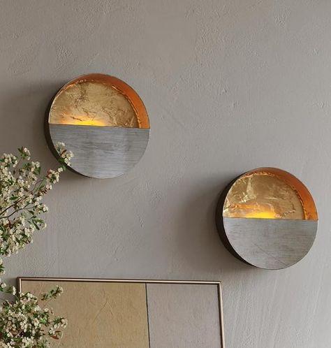 Amazon.com: NativeSkins Eclipse Wall Candle Holder Metal Sconce Decoration - Set of Two, for Living Room, Bathroom, Dining Room : Home & Kitchen Wall Mount Candle Holder, Candle Sconces Decor Ideas, Eclipse Design, Wall Candle Holder, Long Hall, Wall Sconces Living Room, Wall Candle, Unique Candle Holders, Hammered Iron