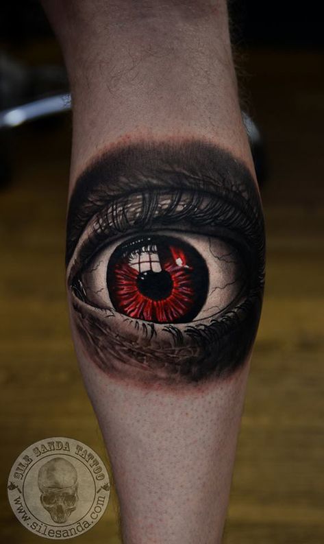 Red Eye Red Eye Tattoo, Best Tattoo In The World, Tatoo 3d, Eyeball Tattoo, Scary Eyes, Worlds Best Tattoos, Behind Blue Eyes, Best Tattoos, Cool Tattoos For Guys