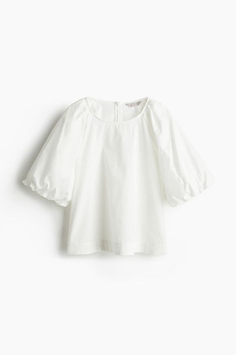 Puff-sleeved Blouse - White - … curated on LTK Blouse White, White Tops, Jean Outfits, Puff Sleeves, Puff Sleeve, Zara, White, Clothes, Denim Outfits