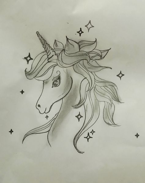 Unicorn Sketch Easy, Unicorn Pencil Drawing, Unicorn Sketch Pencil, Unicorn Drawing Sketches, Unicorn Art Drawing, Unicorn Sketch, Magical Watercolor, Unicorn Pencil