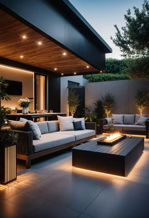 31 Gorgeous Outdoor Patio Ideas to Try Now 37 Backyard Patio Designs With Pool Decks, Modern Outdoor Deck Ideas, Outside Lights Patio Backyard Ideas, Deck Set Up Ideas, Outdoor Roofing Ideas, Garden Lounge Ideas, Terasa Ideas, Sala Exterior, Outdoor Patio Design Ideas