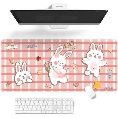 Office Long Table, Teen Desk, Game Computer, Kawaii Desk, Cute Mouse Pad, Kawaii Bunny, Keyboard Pad, Gaming Desk, Long Table