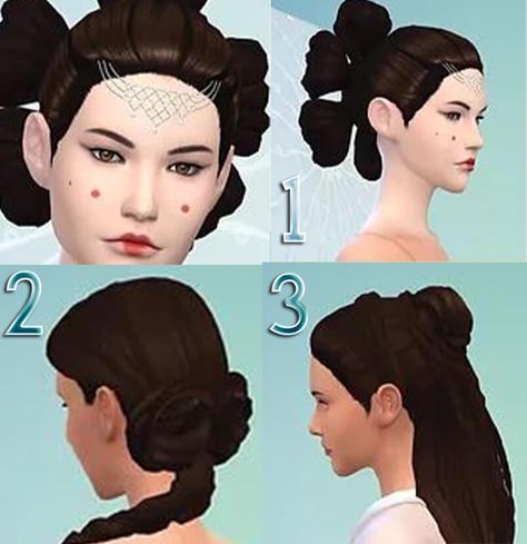 Sims 4 Padme Amidala 3 Hairstyle Sims 4 Starwars Cc, Sims 4 Padme Cc, Padme's Hairstyles, Sims 4 Cc Queen Hair, The Sims 4 Star Wars Cc, Star Wars Sims 4, Padme Lake Dress Hair, Sims 4 Cc Star Wars Clothing, Sims 4 Star Wars